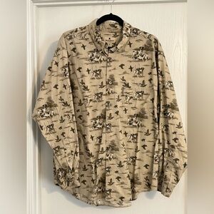Woolrich Beige Shirt with Nature Print